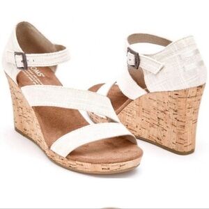 Toms Clarissa Cork Wedge Sandals Size 8.5